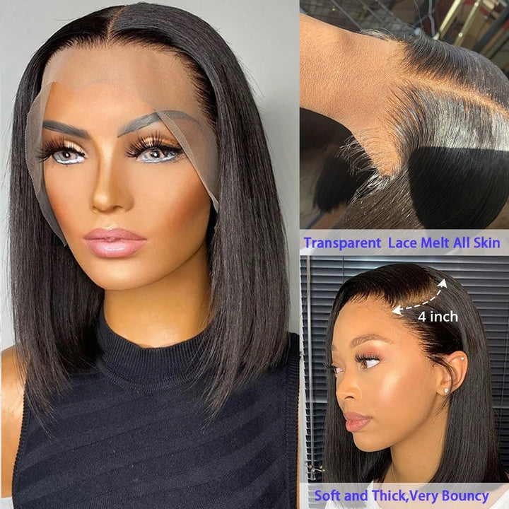 Lumiere A1 Customized 4x4 Lace Straight Bob Wig Lace Front Human Hair Wigs For Women Brazilian 4x4 Closure Bob Hair Wig