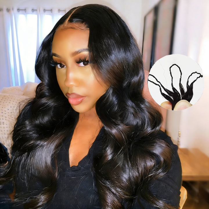 Lumiere Body Wave Feather Crochet Human Hair for Boho Braid Styles Miracle Knots Compatible