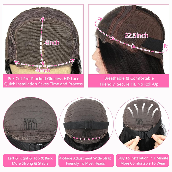 Afro Curly Transparent HD Dentelle Fermeture Glueless Perruques Cheveux Humains