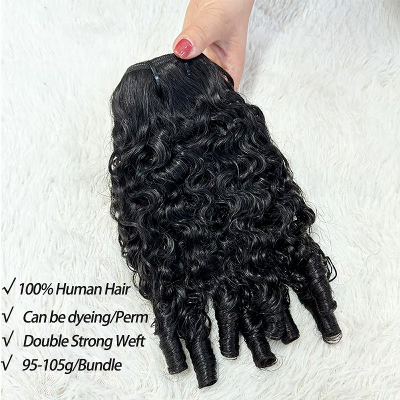 Lumiere Natural Black Burmese Curly 3 Bundles with 4x4 Lace Closure Burmese Human Hair Extension