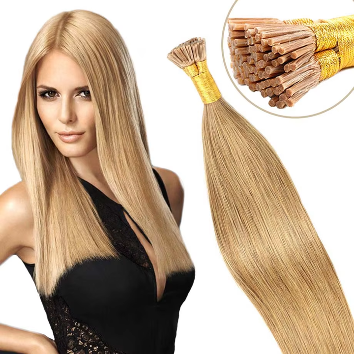 Straight I Tip  Hair Extension  Micro links 100 strands/1pack  Light Color Peruvian Remy Hair Extensions For Women