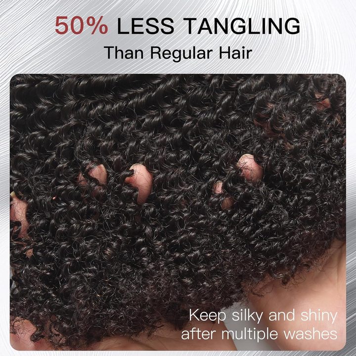 (B2)Kinky Curly Human Hair Bundles for Black Women Kinkycurly 4 Bundles with 4 x4 closure Kinky Hair Wefts