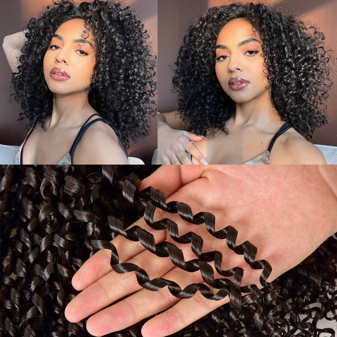 Pixie Curly 3 Bundles with 4x4 HD Lace Closure Indian Hair Extensation