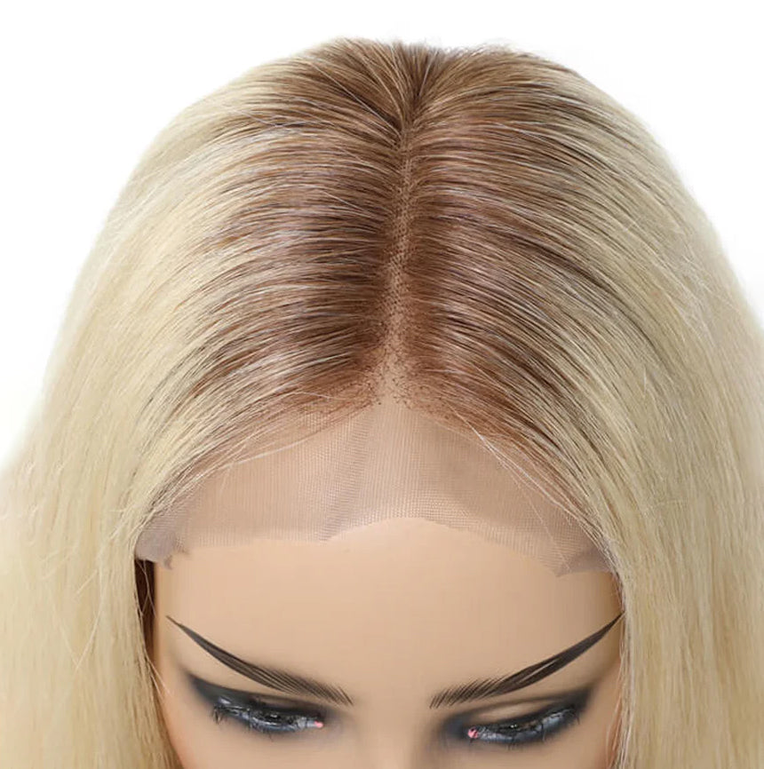 Root4/613 Body/Straight Human Hair Body/Straight Wigs Transparent  Lace Frontal Wig 200% Density Wigs For Women