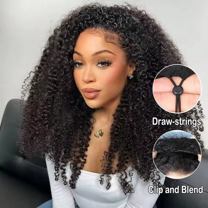 Perruque brésilienne de cheveux humains sans colle U Part Water Wave 