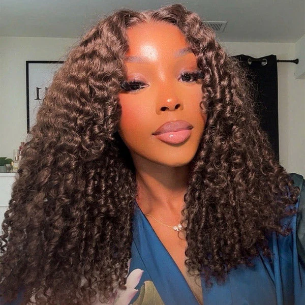 Glueless Highlight Color P4/30 Deep Wave Lace Front Wig Pré plumé avec des cheveux de bébé