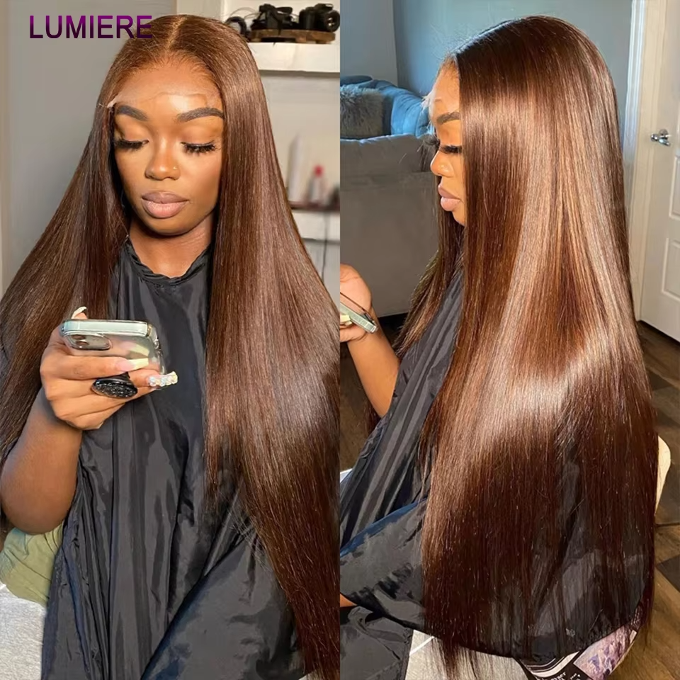 #4 Brown Body Wave 3 Bundles avec 4X4 Lace Closure 100% cheveux humains vierges 