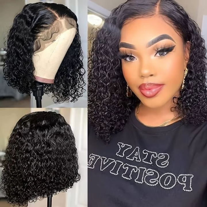 Skunk Stripe Noir et Bleu Ombre Body Wave 13x4/4x4 Lace Front Wig 