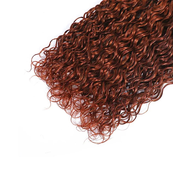 Lumiere #33 Reddish Brown Water Wave 3 Bundles Extensions 100% Human Hair(No Code Need)