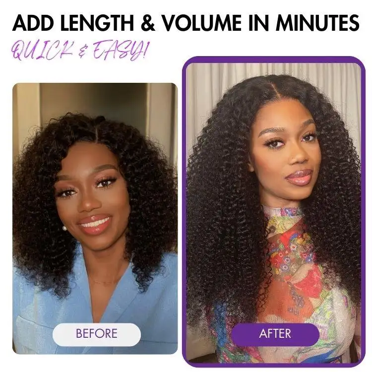 Ship In 24Hours-Lumiere Water Wave Clip In Human Hair Extensions Natural Color 8 Pieces/Set 120G  10piece/set 160g