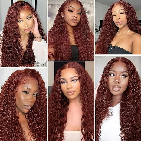 Lumiere #33 Reddish Brown Water Wave 3 Bundles Extensions 100% Human Hair(No Code Need)