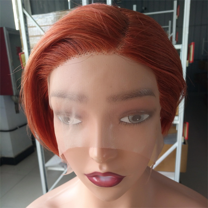 Droite Pixie Coupe Court Bob 13X1X4 T Partie HD Dentelle Perruques de Cheveux Humains Pour Les Femmes 