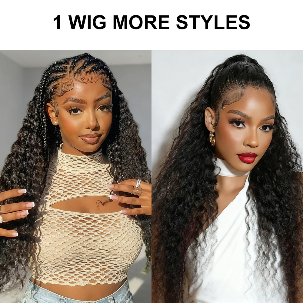 13x6 HD Lace Front Wig Loose Deep Wave 180% Density 26 Inch #1B Natural Black Glueless Human Hair Wig for Black Women