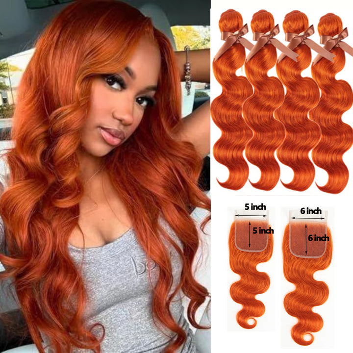 #4 Brown Body Wave 3 Bundles avec 4X4 Lace Closure 100% cheveux humains vierges 