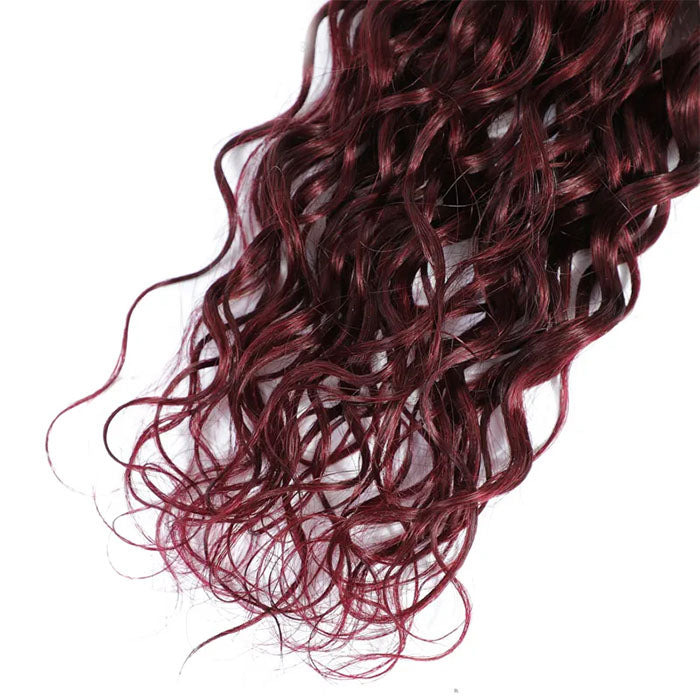 Red Bundles #99j  Water Wave 3 Bundles Human Hair
