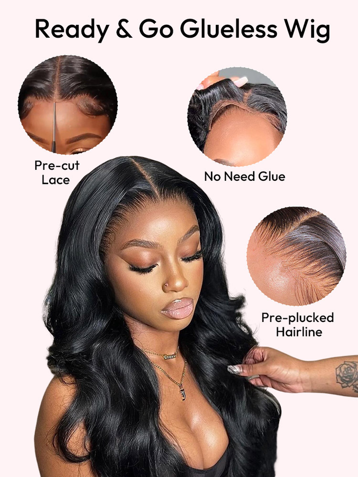 [Glueless Wig] Upgrade Lumiere 13x4 Pre Cut Lace Ready To Go Glueless Wigs Body Wave Human Hair Wig