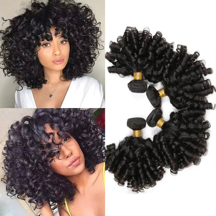 Lumiere Bouncy Curly 4 Bundles Cheveux brésiliens Couleur noire naturelle 8-40" Extensions de cheveux vierges 