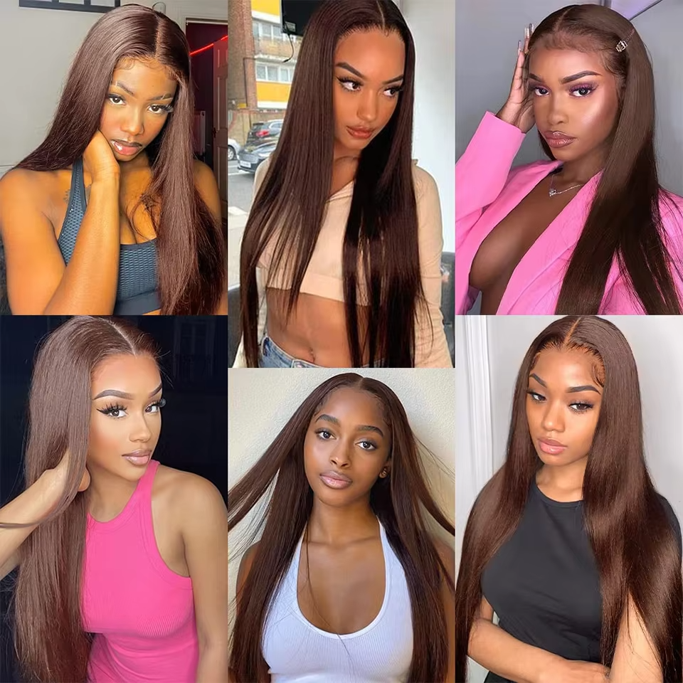 Lumiere #4 Brown Straight Hair 4 Bundles 100% Virgin Human Hair Extensions(No Code Need)