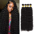 lumiere 15A Hair Brazilian Deep Wave 4 Bundles Virgin Human Hair Extensions 10-24 inches