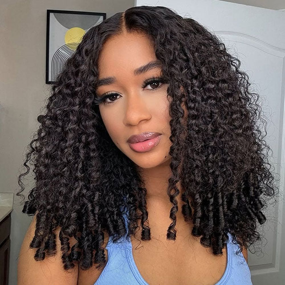 Lumiere Burmese Curly Feather Miracle Crochet Human Hair Extension Save Time With This Design