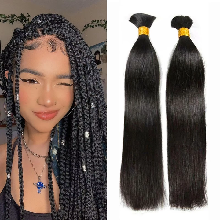 lumiere 3/4 Piece Straight Bulk For Braiding Hair 1 Piece Straight Human Hair Extension