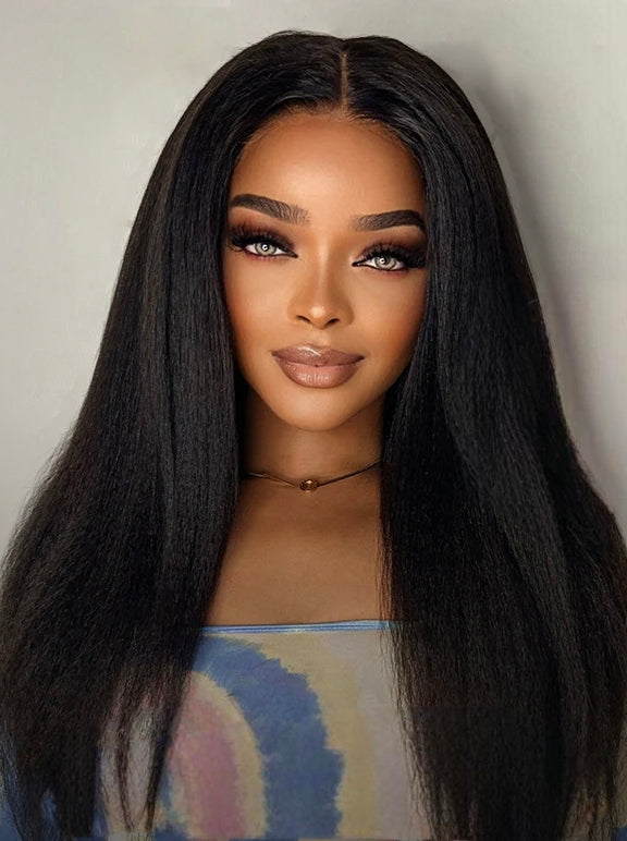 [Glueless Wig] Upgrade Lumiere Kinky Straight 13x4 Pre Cut Lace Glueless Wigs Ready To Go Human Hair Wig