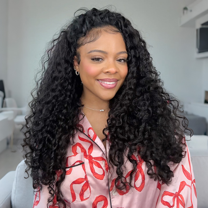 Perruque brésilienne de cheveux humains sans colle U Part Water Wave 