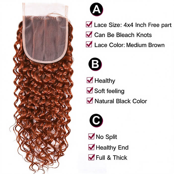 613 Blonde Water Wave 4 Bundles avec fermeture 4x4 avec dentelle transparente 