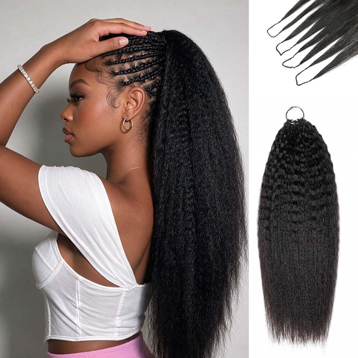 Lumiere Kinky Straight Feather Crochet Human Hair Saving Time for Natural Boho Braids Miracle