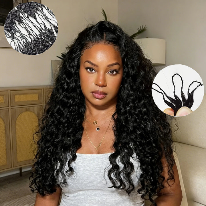 Lumiere Water Wave Feather Crochet Human Hair for Boho Braids with Miracle Waves