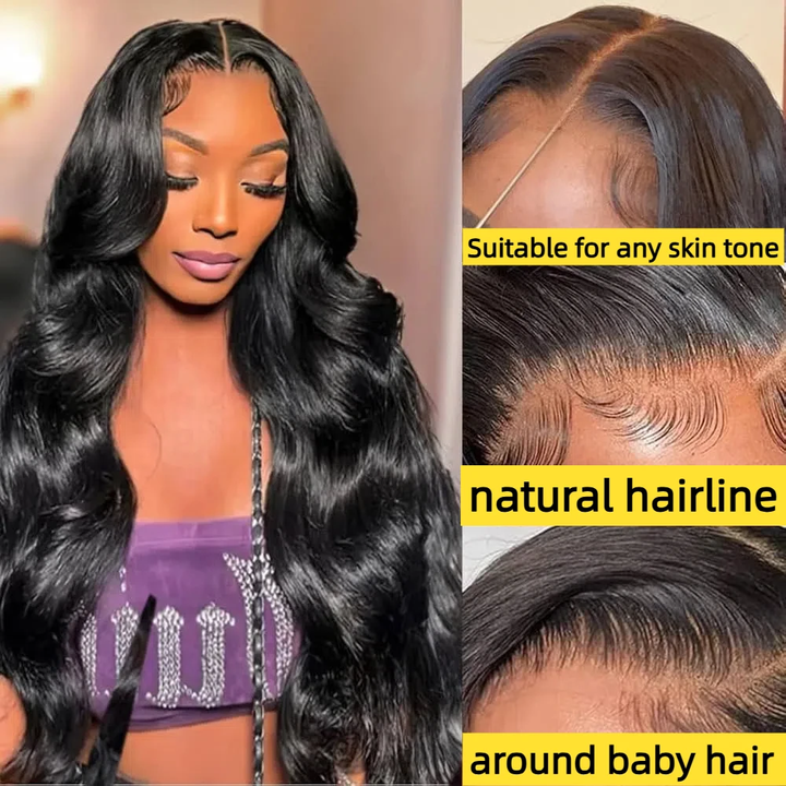 7x5 Glueless Wigs Human Hair Pre Plucked Pre Cut Lace Body Wave Wigs Ready To Go For Women Natural Hairline