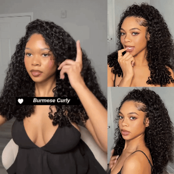 Perruque brésilienne de cheveux humains sans colle U Part Water Wave 
