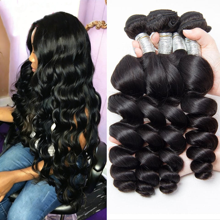 lumiere 4 Bundles Malaysian Loose Wave Virgin Human Hair Extension