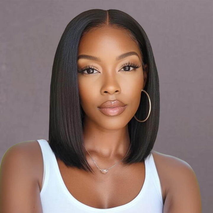 15A Lumiere 250% Density Blunt Cut 2x6 Lace Closure Wig New HD Bob Wig Human Hair Straight Wigs for Women Natural Black