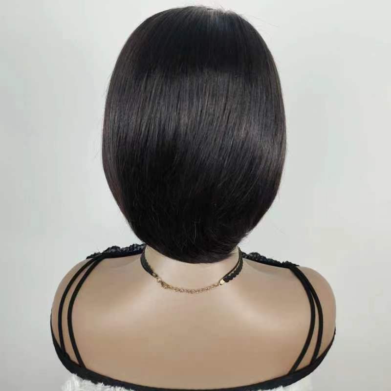 Naturel noir 13 x 4 x 1 partie latérale dentelle bouclée courte Pixie Cut Bob pour les femmes noires 