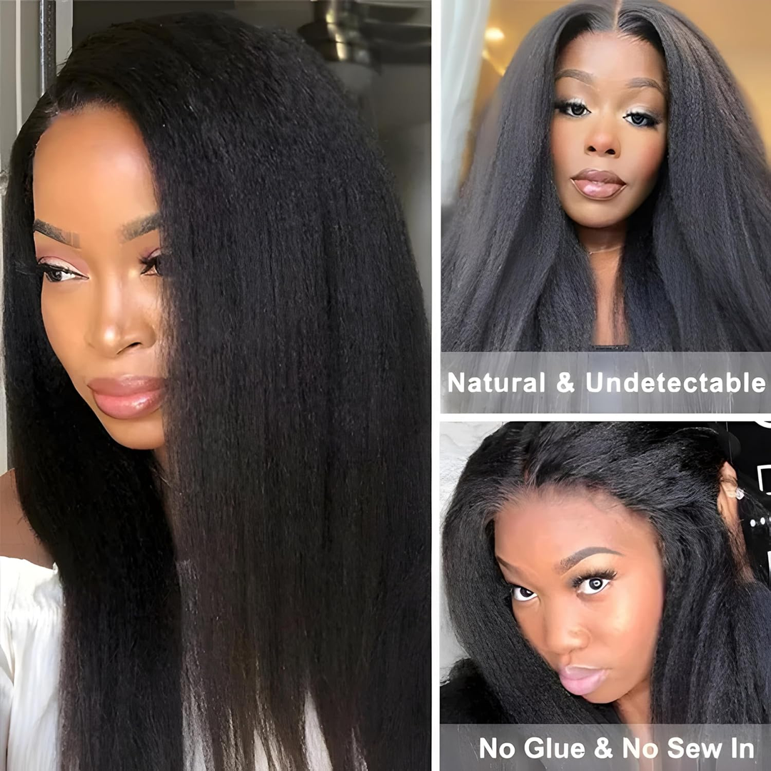 15A Clip in kinky straight  V-Shaped Hair Extension One Piece 5 Clips One Set Clips for Women