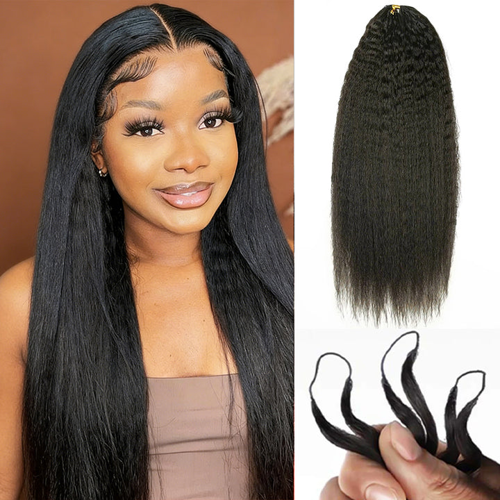 Lumiere Kinky Straight Feather Crochet Human Hair Saving Time for Natural Boho Braids Miracle