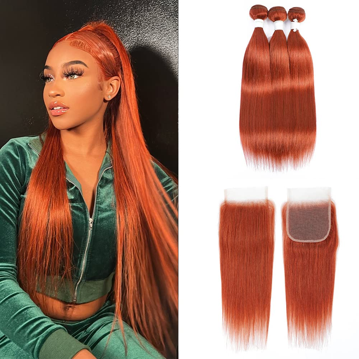 #4 Brown Body Wave 3 Bundles avec 4X4 Lace Closure 100% cheveux humains vierges 