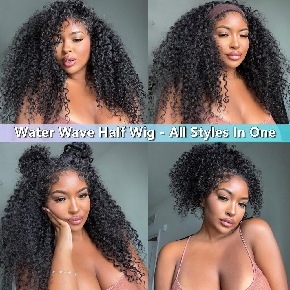 Perruque brésilienne de cheveux humains sans colle U Part Water Wave 