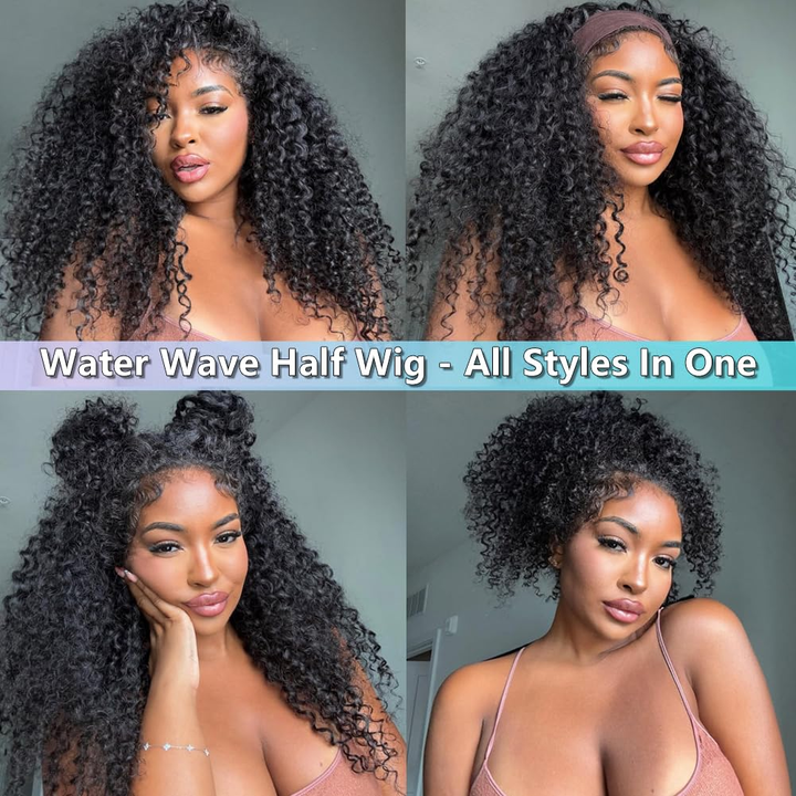 Perruque brésilienne de cheveux humains sans colle U Part Water Wave 