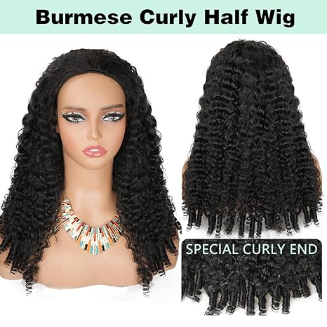 [3 In 1 Half ] Wig Burmese Curly Install Half With Drawstring Glueless Beginner Friendly