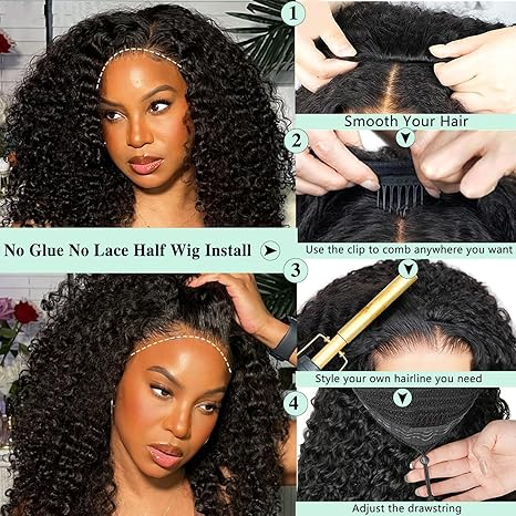 [3 In 1 Half ] Wig Burmese Curly Install Half With Drawstring Glueless Beginner Friendly