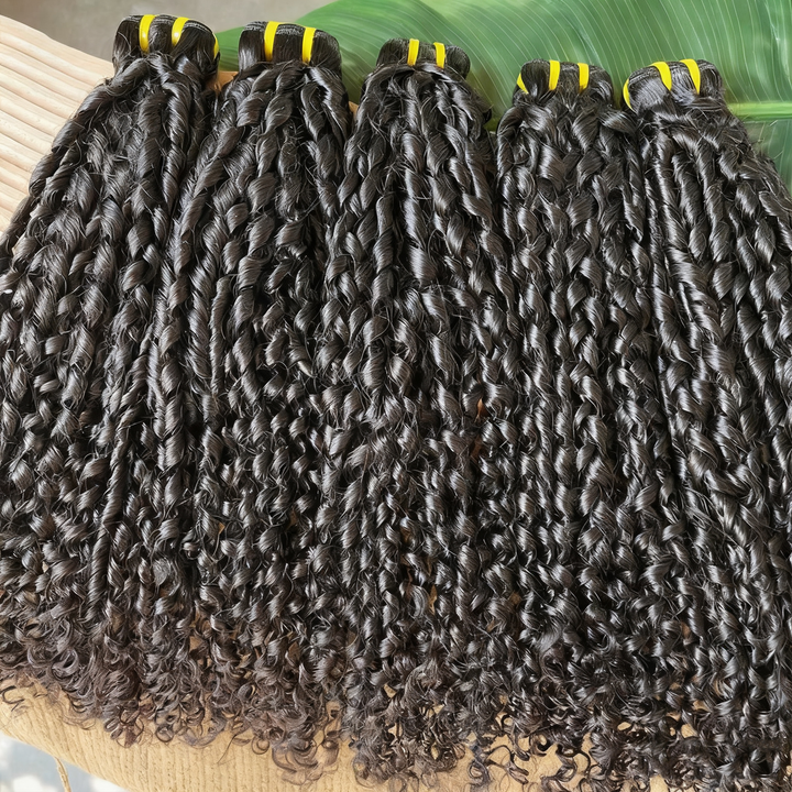 Lumiere 15A Super Double Drawn Raw Pixie Curly Virgin Human Hair 3 Bundles Unprocessed Hair Extensions