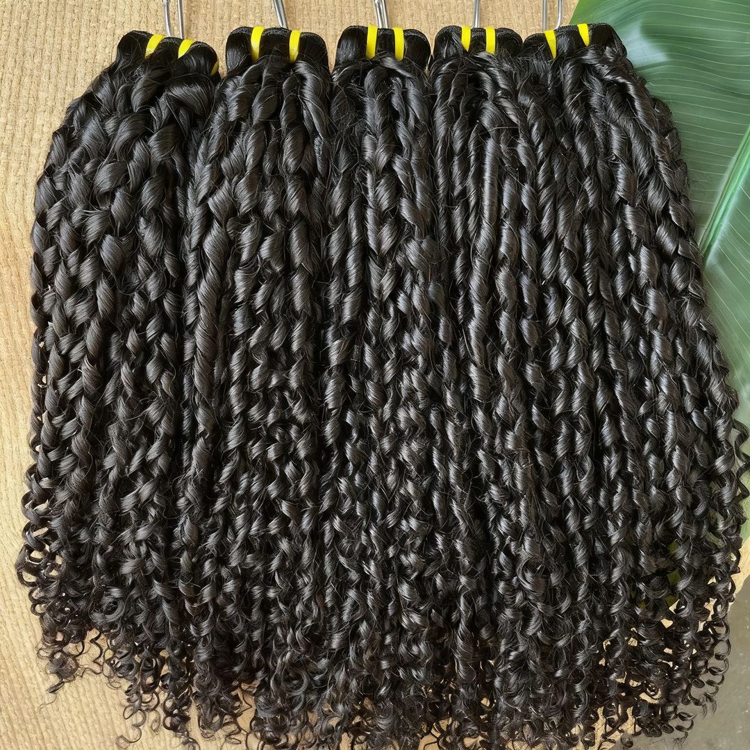 Lumiere 15A Pixie Curly Human Hair 4 Bundles Unprocessed Virgin Bundles For Women Natural Black Color