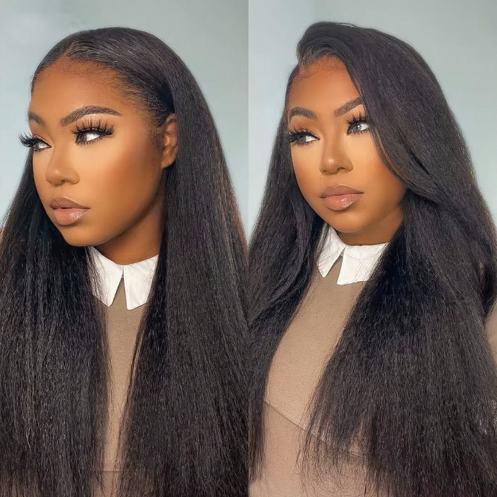 Lumiere 15A Kinky Straight Human Hair 4 Bundles Yaki Bundles Brazilian Raw Human Hair Extensions for Women
