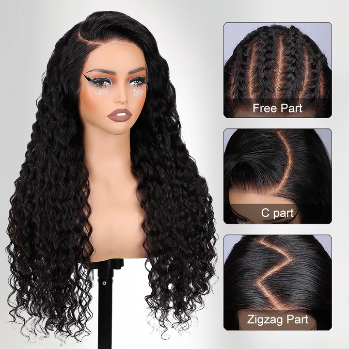 13x6 HD Lace Front Wig Loose Deep Wave 180% Density 26 Inch #1B Natural Black Glueless Human Hair Wig for Black Women