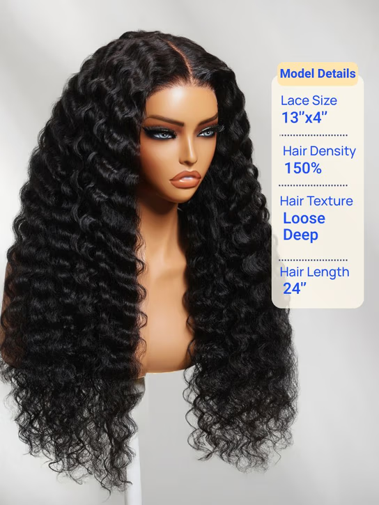 Lâche Deep Wave Lace Front/Fermeture sans colle pour les femmes noires Prelucked Human Hair 