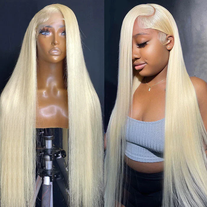 Vente Flash Body Wave 13x4 HD Lace Front Wig Preplumed 613 Honey Blond Color Wigs for Women 