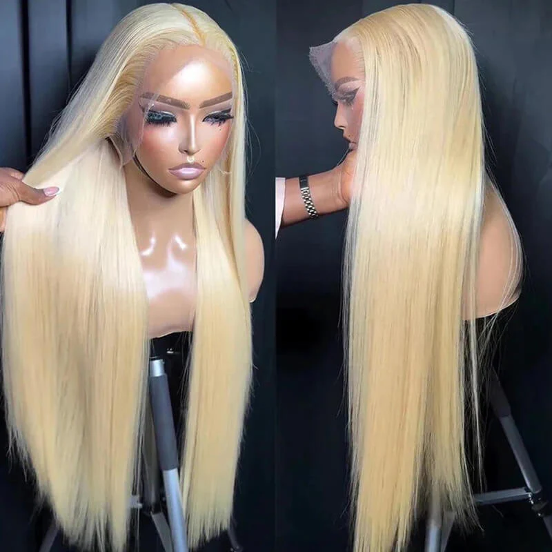 Lumiere $152=30inch| #613 Blonde 13x4 HD Lace Straight 4x4 Lace Closure Human Hair Wigs (No Code Need)