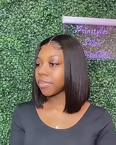 Wear & Go Straight 13x4 HD Glueless Bob Wig 180% Density Short Bob Human Hair Wigs